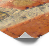 剥離クラッド付き古いレンガ壁 ポスター (角)