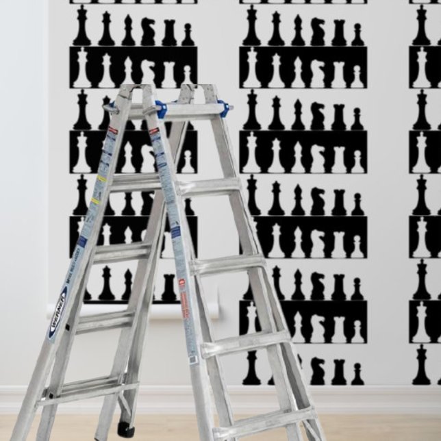 剥離及びスティック壁紙白黒チェス駒 壁紙 (Peel and Stick Wallpaper black white chess pieces Wallpaper)