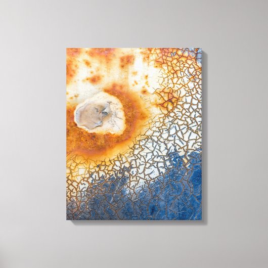 剥離絵を描と錆びた抽象芸術 キャンバスプリント (正面)