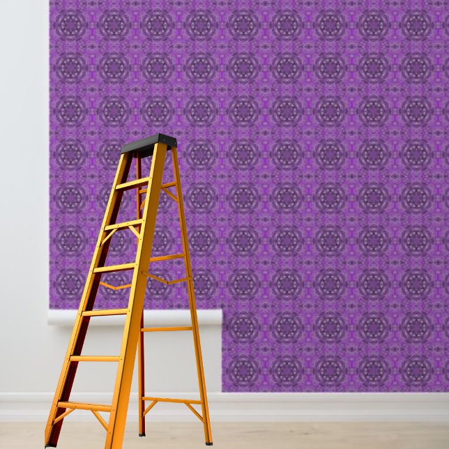 剥離貼り付け壁紙紫グラフィックパターン 壁紙 (Peel and Stick Wallpaper Purple Graphic Pattern Wallpaper)