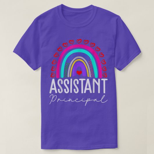 副おもしろい校長虹ハートサンセットGIF Tシャツ (デザイン正面)