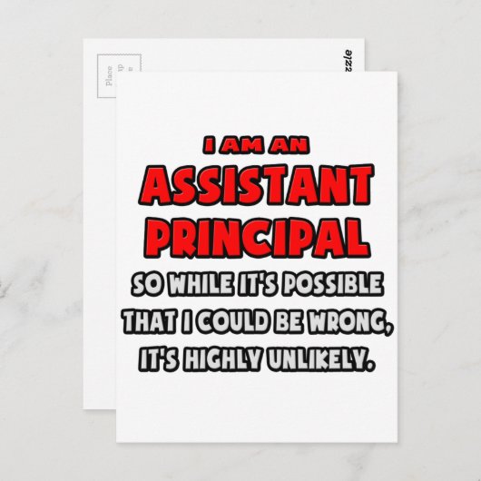 副おもしろい校長…非常に可能性の低い ポストカード (正面/裏面)