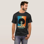 副校長アフロ職名学校労働者V Tシャツ (正面フル)