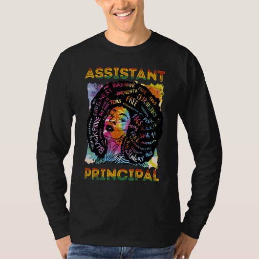 副校長アフロ・アフリカ人女性先生エドゥ Tシャツ (正面)