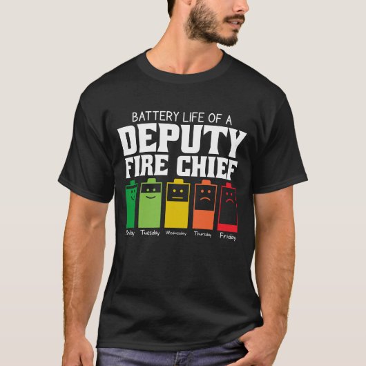 副消防署長の電池寿命 Tシャツ (正面)
