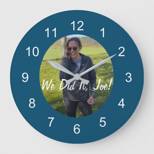 副社長のカマラ・ハリス選ス、ジョー ラージ壁時計 (正面)