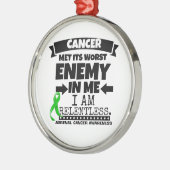 副腎がんは私の中で最も悪い敵に出会った メタルオーナメント (左)