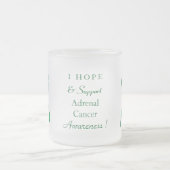 副腎がん緑色認識度リボンカスタムマグカップ フロストグラスマグカップ (中央)