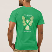 副腎がん認識度グリーンリボンエンジェルティー Tシャツ (裏面)