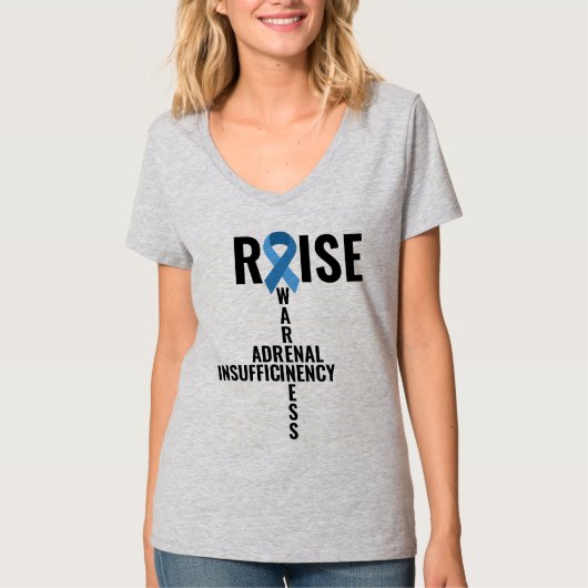 副腎の不十分の認識度 Tシャツ (正面)