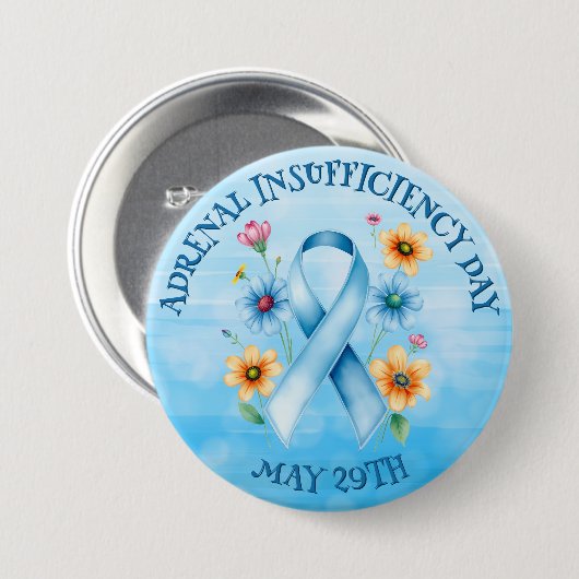 副腎不全日 – 5月29日 缶バッジ (正面&裏面)
