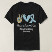 副腎不全Peace Love Hope Light Blue R Tシャツ (デザイン正面)