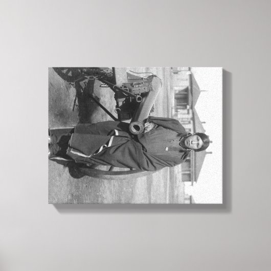 副長を馬に乗せてケーシー写真 キャンバスプリント (正面)