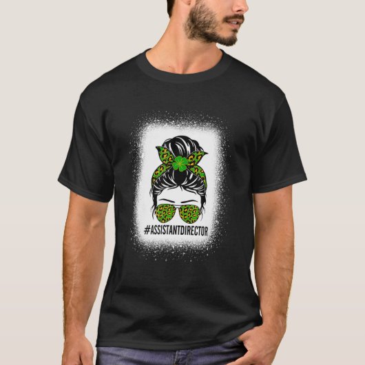副院長Messy Bun おもしろい St Patrick'S Da Tシャツ (正面)