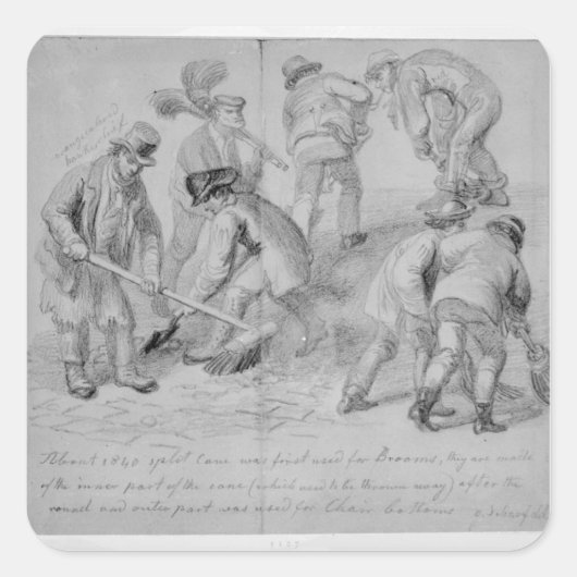 割りステッキの箒の導入 スクエアシール (正面)