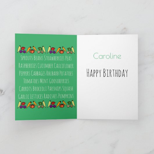 割り当ては友人ハッピーバースデー パーソナライズされた カード (内部)