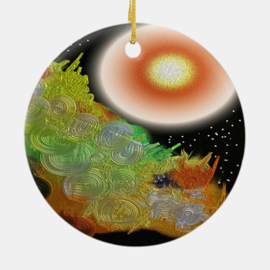 割り当てられてライト抽象芸術があります セラミックオーナメント (裏面)