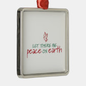 割り当てられて地球のオーナメントに平和があります メタルオーナメント (右)