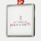 割り当てられて地球のオーナメントに平和があります メタルオーナメント (左)