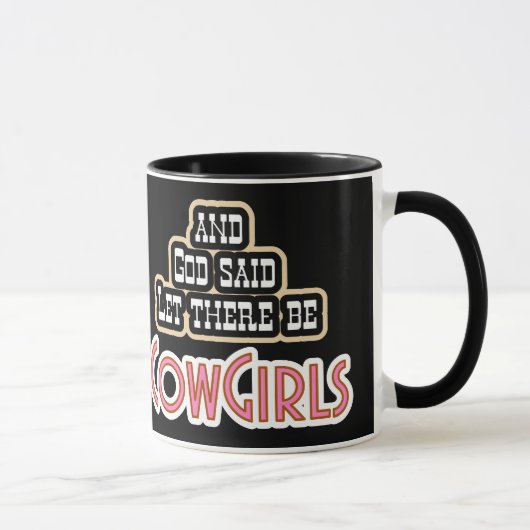 割り当てられて女性のカーボーイマグかコップがあります マグカップ (右)