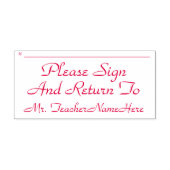 割り当てレビューと先生名ラバースタンプ セルフインキングスタンプ (デザイン)