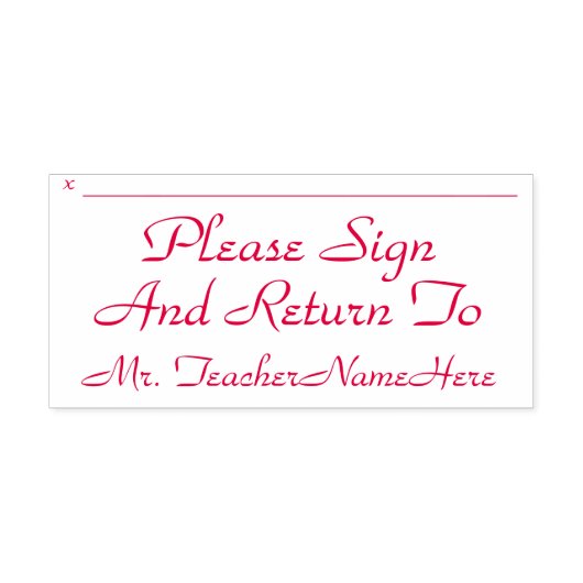割り当てレビューと先生名ラバースタンプ セルフインキングスタンプ (デザイン)