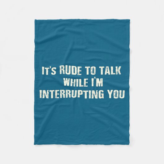 割り込んで失礼な会話をするTシャツの引用 フリースブランケット (正面)