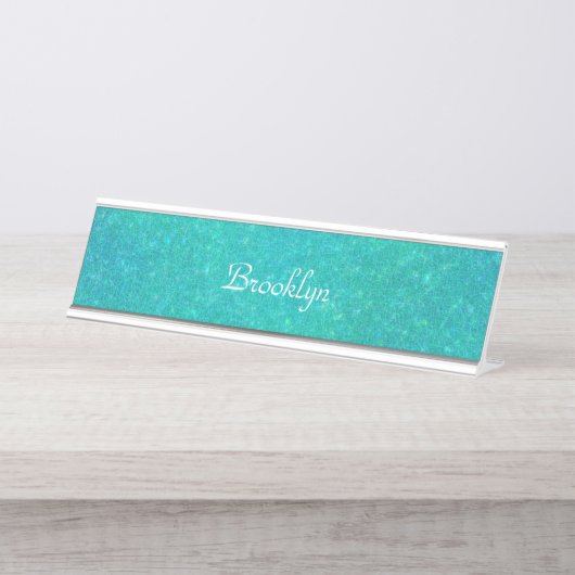 割れたガラスパーソナライズ デスクネームプレート (正面)