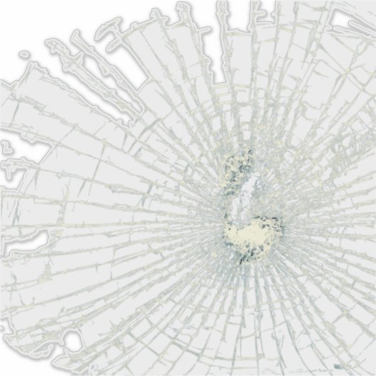 割れたガラス効果 シール (正面)