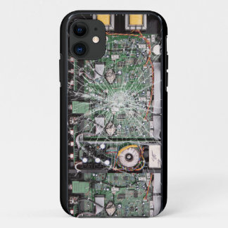 割れたガラス回路基板 iPhone 11 ケース