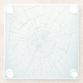 割れたガラス、ひび割れたガラス ガラスコースター (裏面)