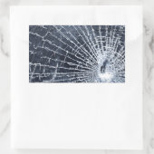 割れたガラス 長方形シール (バッグ)