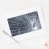 割れたガラス 長方形シール (封筒)