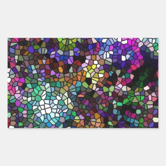 割れたガラス 長方形シール (正面)