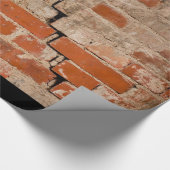 割れたレンガ壁 ラッピングペーパー (角)