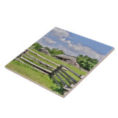 割れたレールフェンスおよび納屋 タイル (側面)