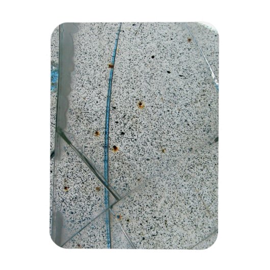 割れた割れた汚れたガラス マグネット (縦)