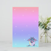 割れた卵の文房具のかわいいドラゴンのベビー 便箋 (スタンド正面)