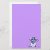 割れた卵の紫色の文房具のかわいいドラゴンのベビー 便箋 (正面/裏面)