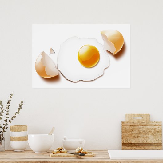 割れた卵 ポスター (キッチン)