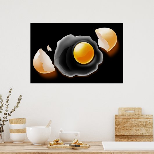 割れた卵 ポスター (キッチン)