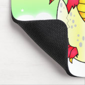 割れた卵-赤/紫色のかわいいドラゴンのベビー マウスパッド (コーナー)