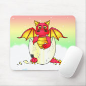 割れた卵-赤/紫色のかわいいドラゴンのベビー マウスパッド (マウス)