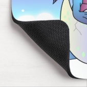 割れた卵-青/紫色のかわいいドラゴンのベビー マウスパッド (コーナー)