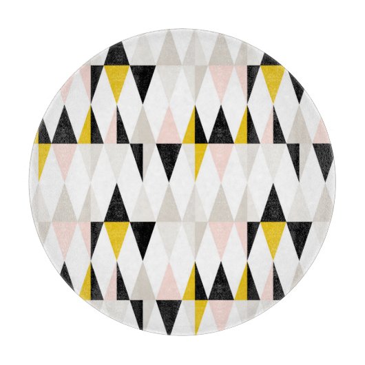 割れた幾何学的な三角形パターン カッティングボード (正面)