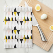 割れた幾何学的な三角形パターン キッチンタオル (四つ折り)