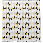 割れた幾何学的な三角形パターン シャワーカーテン (正面)