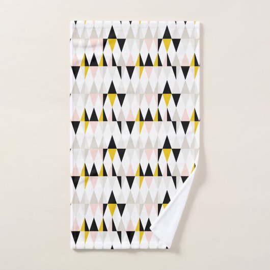 割れた幾何学的な三角形パターン バスタオルセット (ハンドタオル)