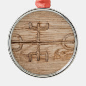 割れた木のバイキングのrune メタルオーナメント (正面)