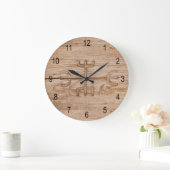 割れた木のバイキングのrune ラージ壁時計 (ホーム)